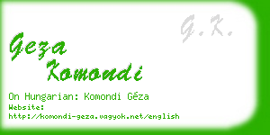 geza komondi business card
