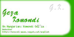 geza komondi business card